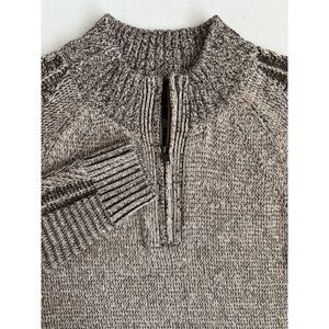 JB.‎ Holt Men's XL Brown Tan Cream Speckled Patterned 1/4 Zip Knit Sweater